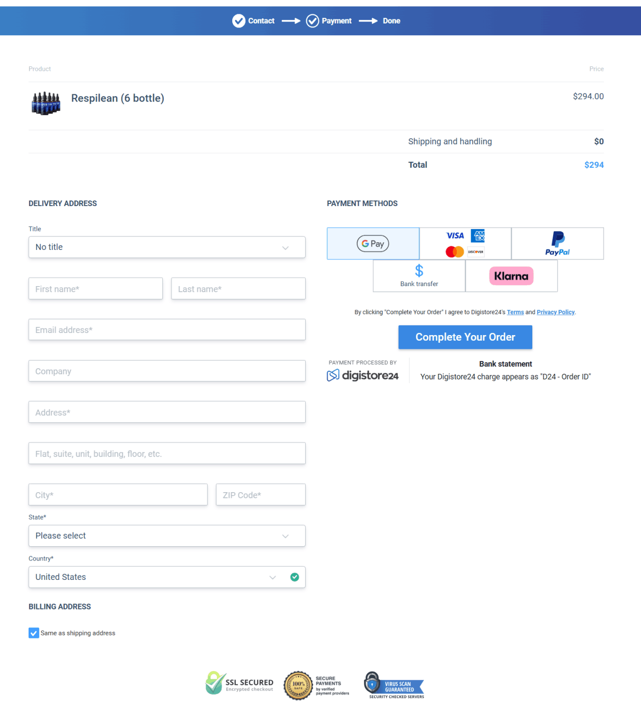 Respilean Order Form